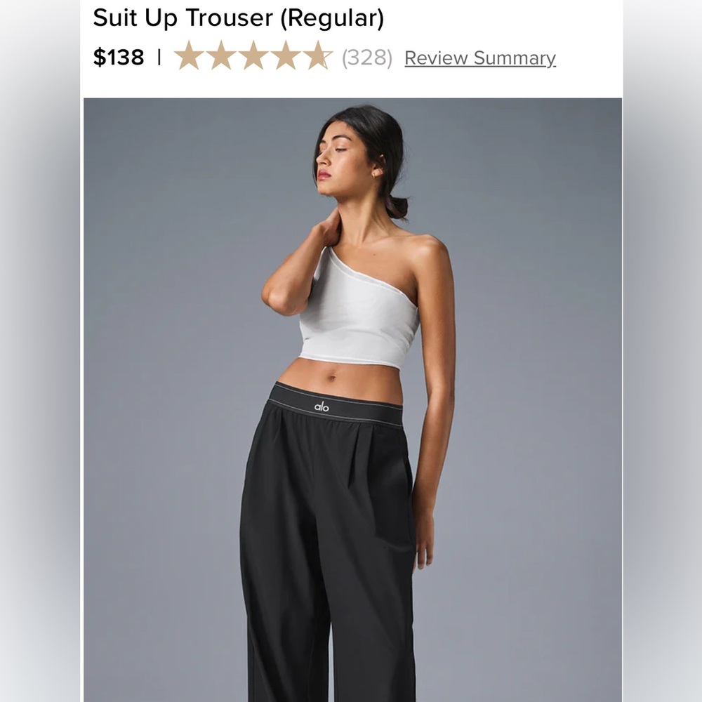 ALO Yoga Black Women's Suit Up Trousers
